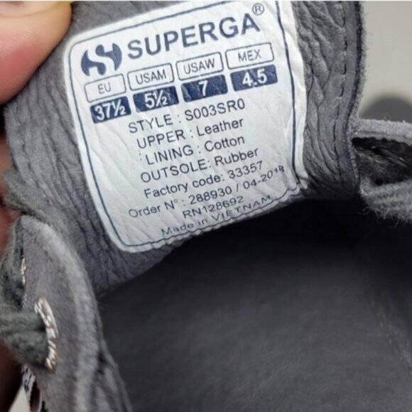 SuperGA | Women's Low-Top Leather Suede Sneakers Gray - Picture 5 of 14